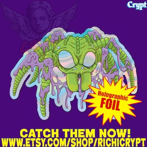 The Real Ghostbusters Slimy Spider Ghost Holographic Vinyl Sticker