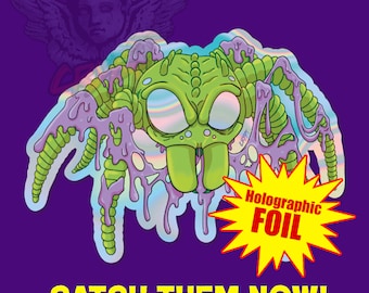 The Real Ghostbusters Slimy Spider Ghost Holographic Vinyl Sticker