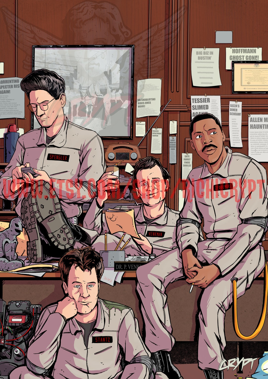 Ghostbusters Something Strange 1 Group Print Etsy