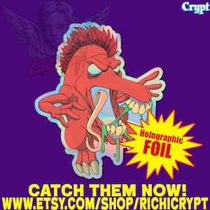 The Real Ghostbusters Chomper Geist Holographischer Vinyl-Aufkleber