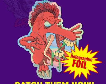 The Real Ghostbusters Chomper Ghost  Holographic Vinyl Sticker