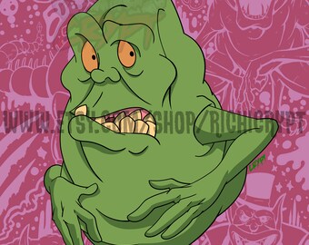 The Real Ghostbusters Slimer Pinup Print