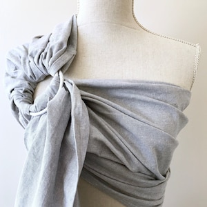 Ash Ring Sling | Baby Carrier | Newborn | Baby | Toddler | Infant Wrap | Adjustable | Linen Baby Gift | Babywearing | Vegan | Steel Grey