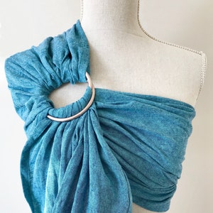 Ocean Ring Sling | Babytrage | Neugeborene | Baby | Kleinkind | Säugling Wrap | Verstellbar | Leinen Baby Geschenk | Babytragen | Vegan | Türkis