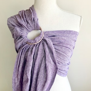 Amethyst Ring Sling | Babytrage | Neugeborene | Baby | Kleinkind | Säugling Wrap | Verstellbar | Leinen Baby Geschenk | Babytragen | Vegan | Lila