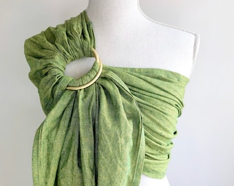 Pomelo Ring Sling | Baby Carrier | Newborn | Baby | Toddler | Infant Wrap | Adjustable | Linen Baby Gift | Babywearing | Vegan | Green