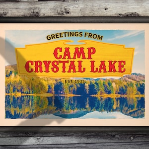 8x12 Camp Crystal Lake Postcard Art Print - FRIDAY THE 13TH Jason Voorhees collectible horror movie lover unique gift idea bookmark art