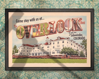 8x12 Overlook Hotel Postcard Art Print - Stephen King THE SHINING Doctor Sleep collectible book lover unique souvenir gift idea