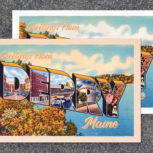 Derry Maine Postcard - Stephen King IT collectible book lover unique gift idea bookmark art print poem haiku