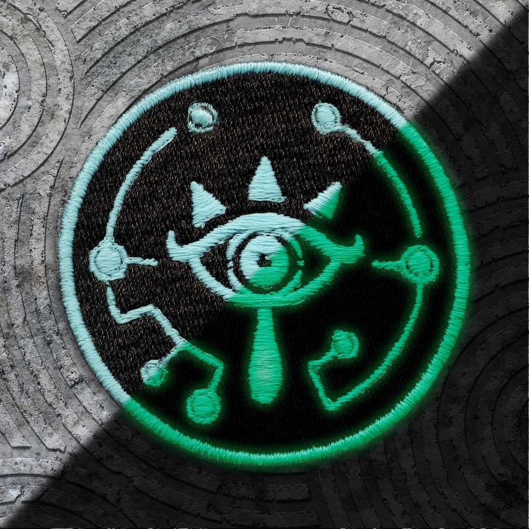 Legend of Zelda Glow in the Dark Embroidered Patch Sheikah Eye Symbol