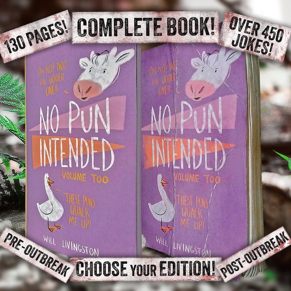 No Pun Intended Volume Too by Will Livingston - FULL BOOK 130 pages over 400 jokes The Last of Us detailed replica PS4 PS5 Firefly TLOU