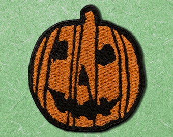 Halloween Jack-O-Lantern Embroidered Patch - Haddonfield Michael Myers Pumpkin Laurie Strode cosplay sew on iron on horror movie embroidery