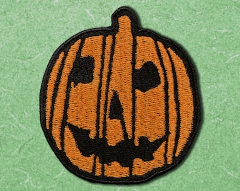 Halloween Jack-O-Lantern Embroidered Patch - Haddonfield Michael Myers Pumpkin Laurie Strode cosplay sew on iron on horror movie embroidery