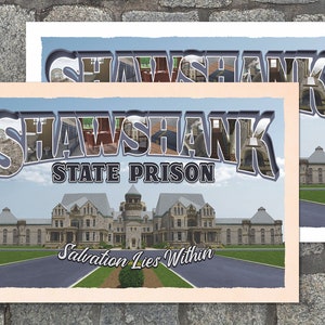 Cartão postal da prisão estadual de Shawshank - Stephen King The Shawshank Redemption livro colecionável amante de presente exclusivo ideia marcador de página impressão de arte