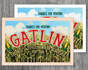 Gatlin Postcard - CHILDREN of the CORN Stephen King Gatlin Nebraska Halloween decor horror movie bookmark party favor decoration