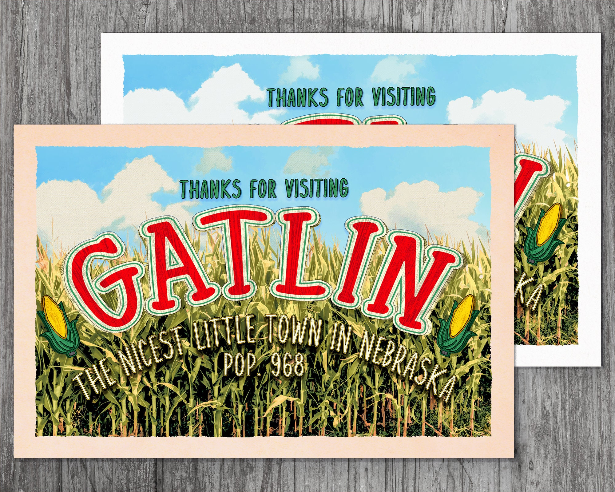 Carte postale Gatlin - ENFANTS du maïs Stephen King Gatlin Nebraska Décoration d'Halloween film d'horreur signet décoration de cadeau