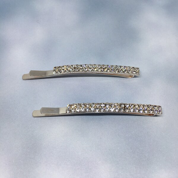 Rhinestone Silver Hairpins