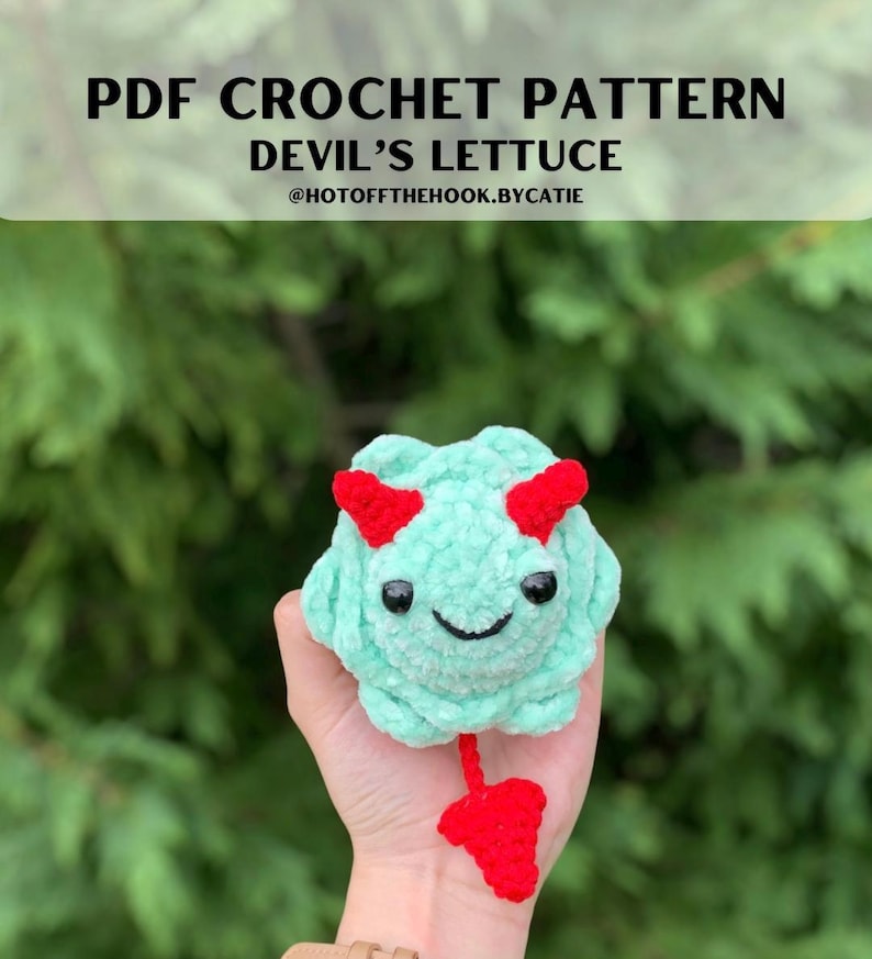 Crochet Pattern | Devil’s Lettuce | Stoner Pattern | Weed Plushie | 420 Crochet Patterns image 1
