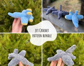 Crochet Pattern | Jet Patterns | Crochet Pattern Bundle | Blue Angels | F-16 Fighting Falcon | F-18 Hornet | Airplane Patterns | Crochet Jet