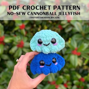 Crochet Pattern | Cannonball Jellyfish | Crochet Jellyfish Pattern | No-Sew Pattern | Free mod pack included | No-Sew Crochet Pattern