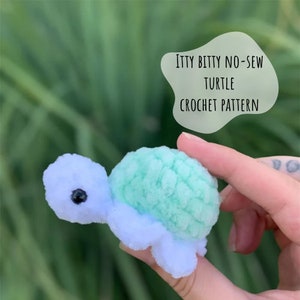 Crochet Pattern | Itty Bitty No-Sew Turtle | No-Sew Turtle | Turtle Pattern | Crochet Turtle | No-Sew