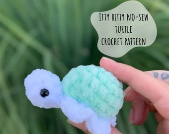 Crochet Pattern | Itty Bitty No-Sew Turtle | No-Sew Turtle | Turtle Pattern | Crochet Turtle | No-Sew