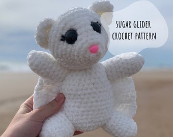 Crochet Pattern | Snowflake the Sugar Glider | Sugar Glider Pattern | Crochet Sugar Glider | Sugar Gliders | Crochet Patterns