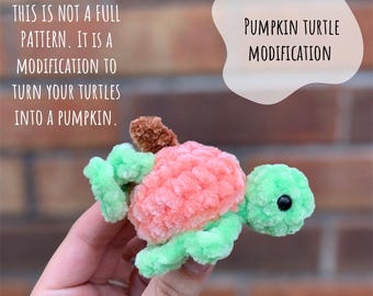 Crochet Pumpkin Mod: Baby Myrtle & Itty Bitty Turtle Modification Pattern (PDF Pattern)