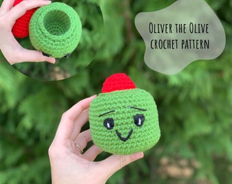 Crochet Pattern | Oliver the Oliver | Interactive Crochet Pattern | Olive Plushies | Olive Pattern | No-Sew Pattern