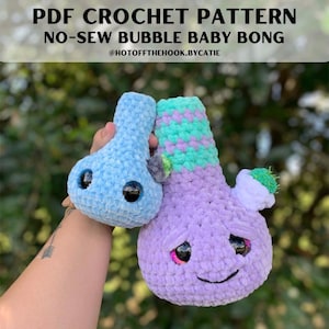 Crochet Pattern | Bubble Baby No-Sew Bong | No-Sew Bong Pattern | Bong Pattern | No-Sew Pattern | Crochet Bong Pattern | 420 Crochet