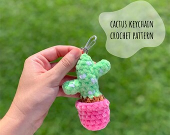Crochet Cactus Keychain Pattern: Low-Sew Amigurumi (PDF Pattern)