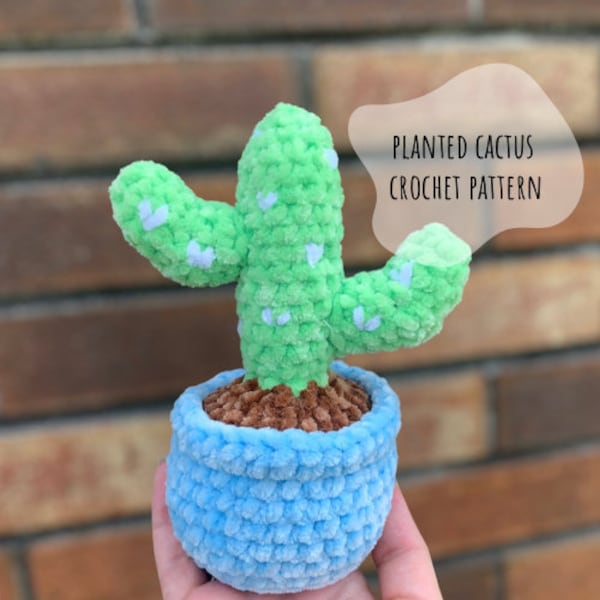 Crochet Pattern | Planted Cactus | Cactus Pattern | Crochet Cactus | Low-Sew Pattern | Crochet Plants | Plant Crochet Pattern