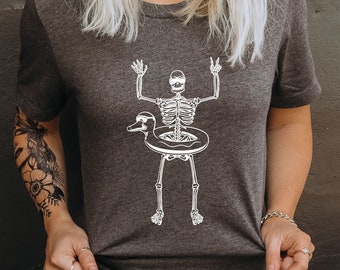 Summer Skeleton Shirt for Women, Womens Graphic Tees, Tank Top, Summer Clothes, Summer Fashion, Skeleton Lover