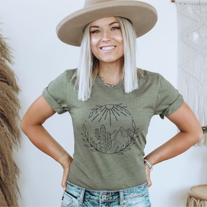 Desert Shirt, Cute Cactus T Shirt, Shirts for Women, Womens Shirts, Womens Graphic Tee, Womens clothing, Gift for Her, Gift for Women