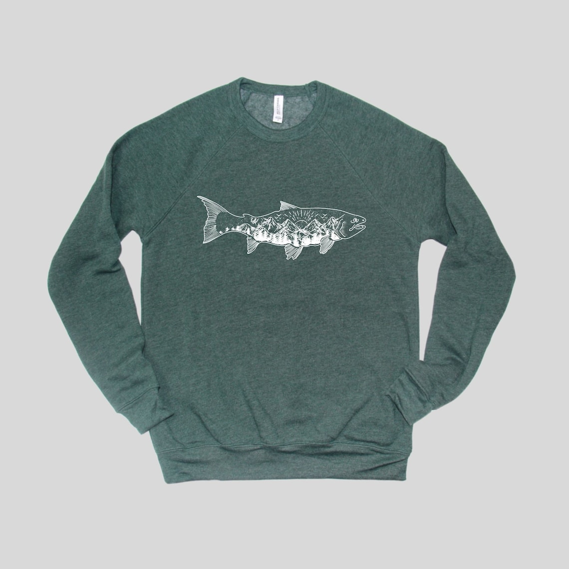 Fish Sweatshirt Fishing Crewneck Sweatshirt for Men Etsy