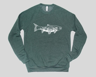 Fish Sweatshirt, Fishing Crewneck, Sweatshirt for Men, Sweatshirt for Women, Womens Hoodie, Womens Crewnecks, Fishing, Camping, Fly Fishing