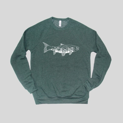 Bite Me Fish Hook Crewneck Sweatshirt – Sand Color, 50/50 Cotton Blend, Large Size - View #13