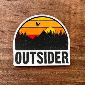 Outsider Nature Sticker - Weatherproof Vinyl Hiking Sticker Outdoors | Vibrant Orange Decal