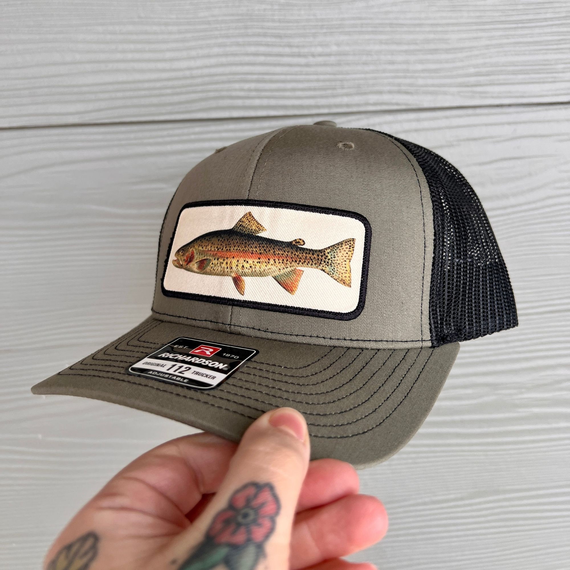 Fly Fishing Hat, Mountain Trout, Fishing Trucker Hat, Trout Fishing Hat, 10  Hat Options, Adjustable Snapback, Fly Fishing Gift