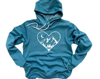 Mountain Heart Crewneck Sweatshirt | Outdoors Hoodie 067