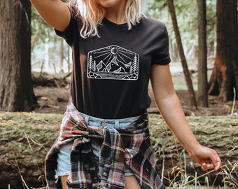 Mountain Shirt, Shirts for Women, Womens Shirts, Graphic Tee, Camping T Shirt, Travel Shirt, Nature TShirt, Hiking Shirt, Gift for Her