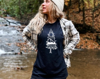 Pine Tree Shirt, Forest Shirt, Nature T Shirt, Camping Shirt, Mountains, Wanderlust Shirt, Nature Clothing, Hiking Shirt, Nature Lover Shirt