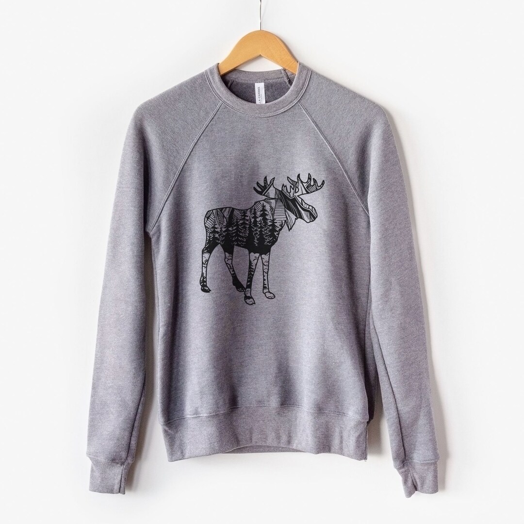 Moose Sweatshirt / Wildlife Sweatshirt / Gift for Moose Lover / Cute