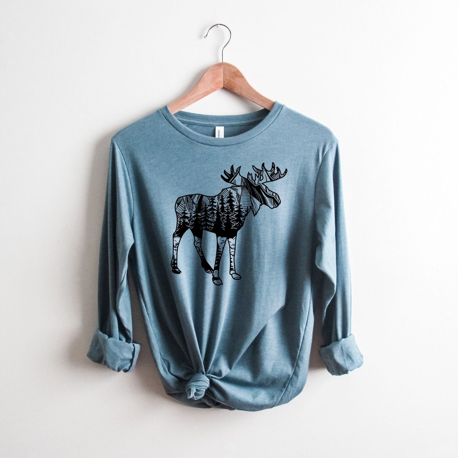 Long Sleeve Moose Shirt © Cute Long Sleeve Shirt for Women / Etsy