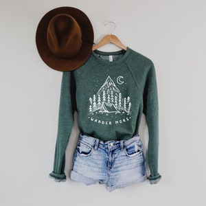 Wander Crewneck Nature Sweatshirt / Adventure Hiking Sweater / Cool Hoodie for Women / Forest / PNW Hoodie / Camping Outfit / Casual
