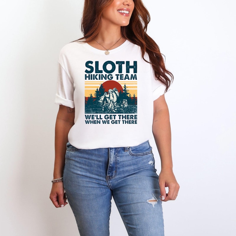 Sloth Hiking Sweatshirt - Etsy