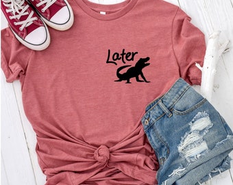 Later Gator Pocket T Shirt for Women, See ya later alligator, Funny Graphic Tee, Shirts for Women, Womens Shirts, Pocket Shirt, Novelty Tee