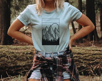 Adventure Shirt, Camping TShirt, Hike, Mountains, Nature Gift, Travel, Wanderlust Graphic Tee, Explore T Shirt, Womens Shirts, Camping