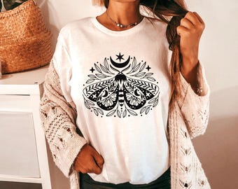 Celestial Moth Graphic Tee | Long Sleeve | Hoodie | Crewneck Sweatshirt 186