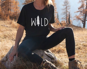 Wild Tree Shirt, Womens Shirts, Women's Graphic Tee, Hiking Shirt, Mountain Shirt, Nature TShirt, Adventure Shirt, Camping Shirt, Gift Her